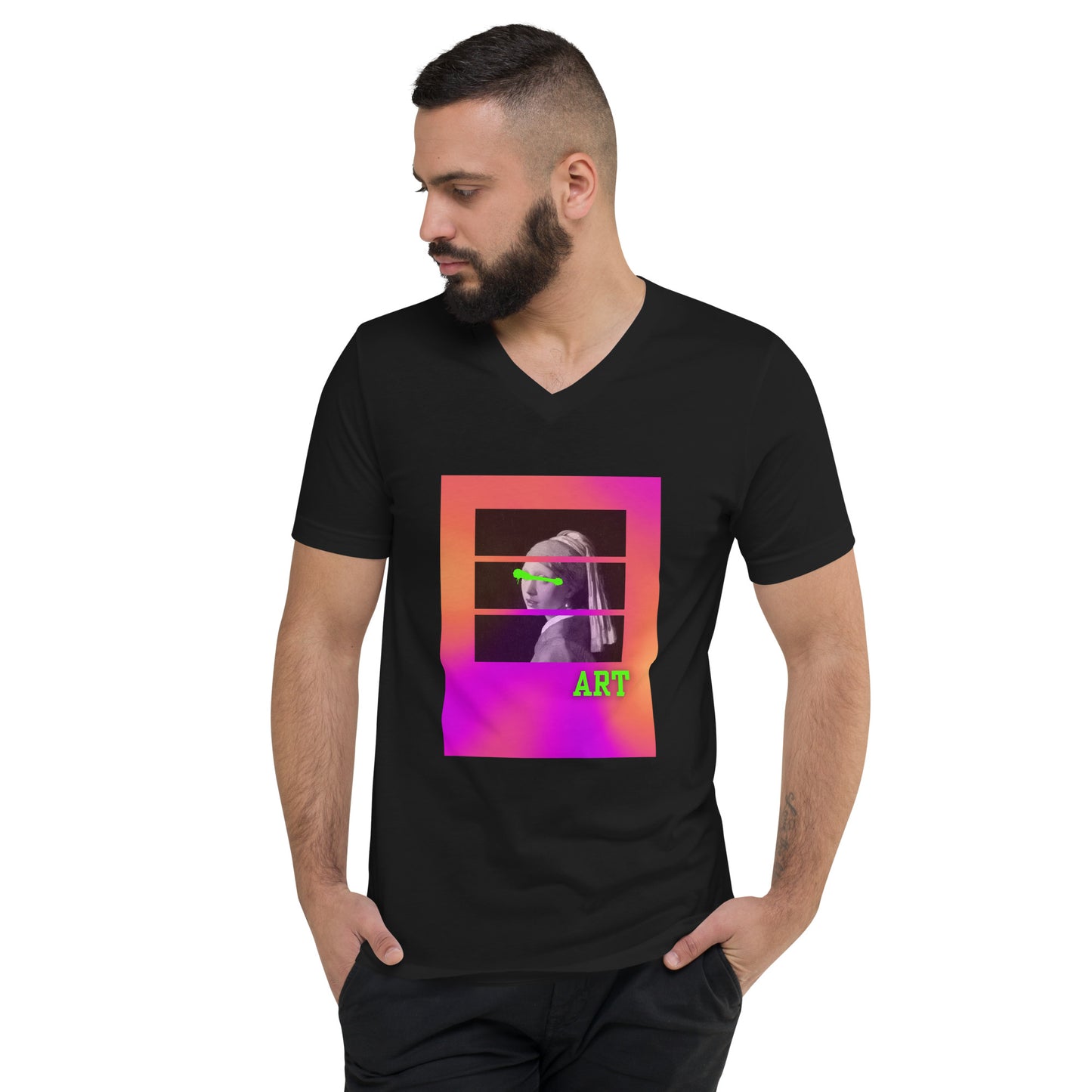 Who is Art? Unisex Short Sleeve V-Neck T-Shirt