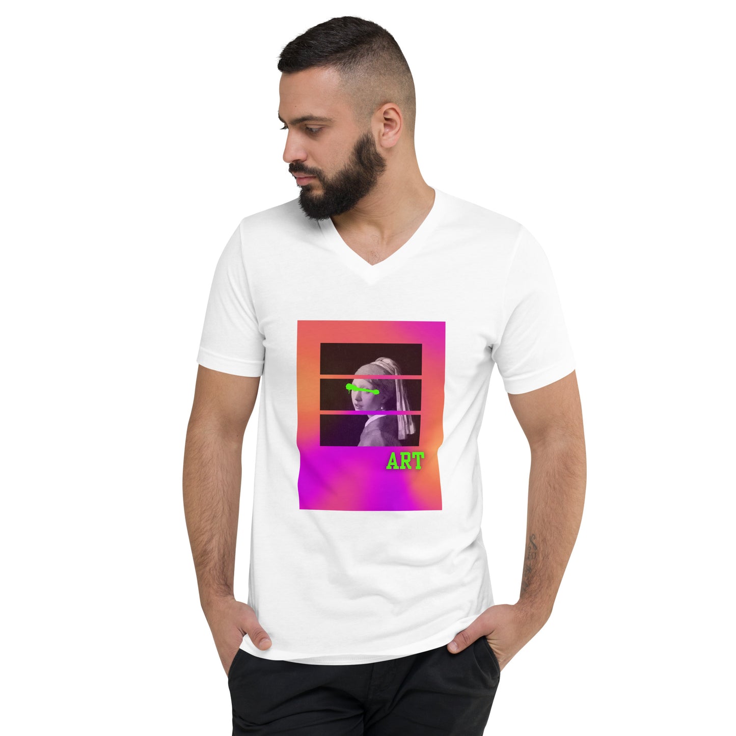 Who is Art? Unisex Short Sleeve V-Neck T-Shirt