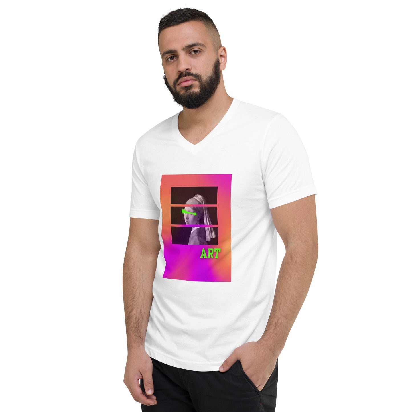 Who is Art? Unisex Short Sleeve V-Neck T-Shirt