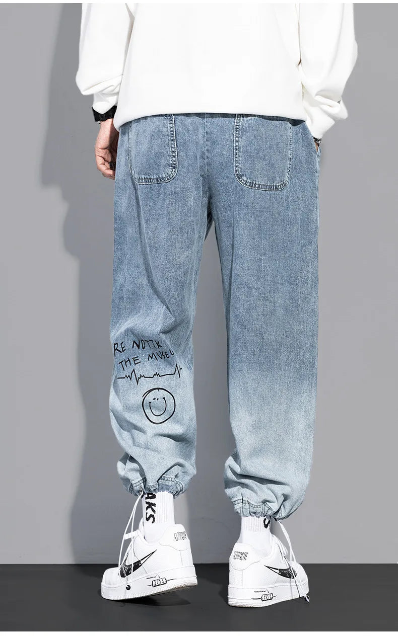 Graffiti Drawstring Streetwear Jeans