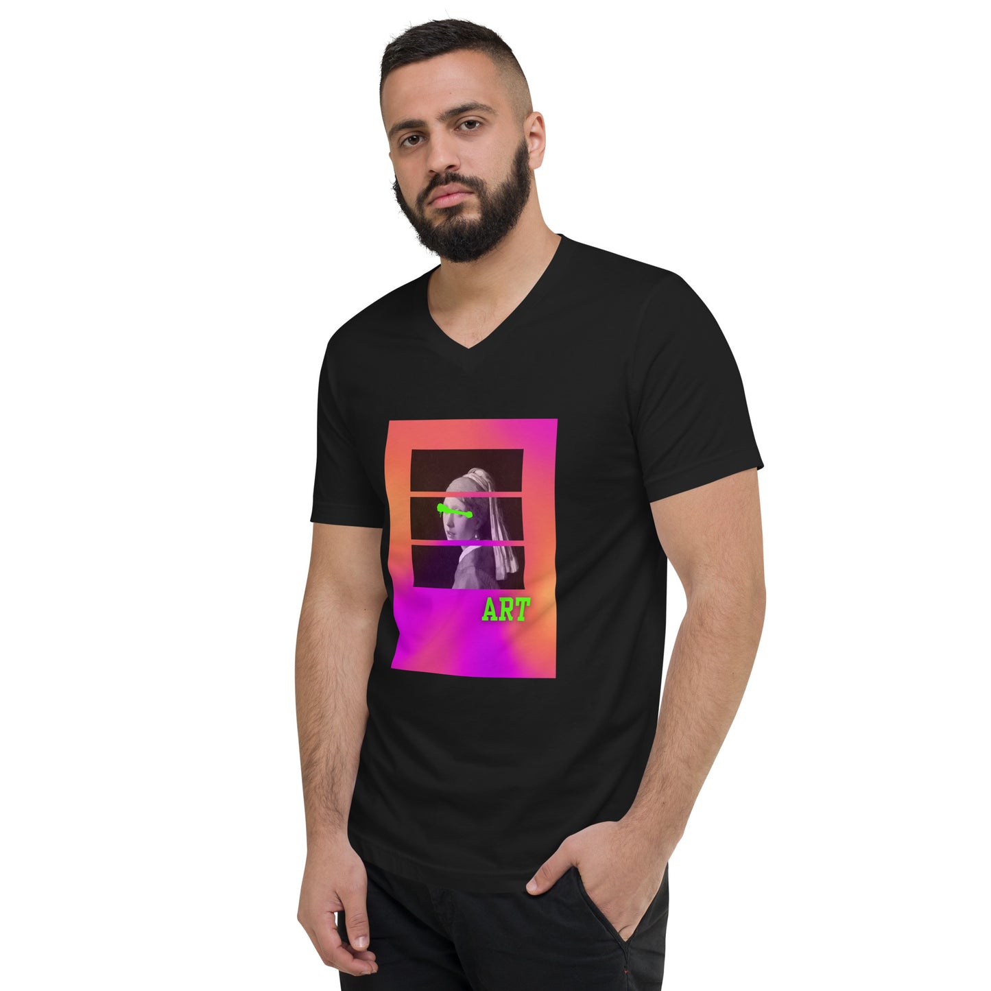 Who is Art? Unisex Short Sleeve V-Neck T-Shirt